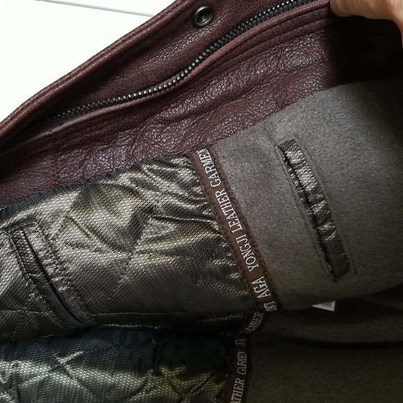 Men's Leather Jacket - L / Tall - brown - Picture 5 of 8